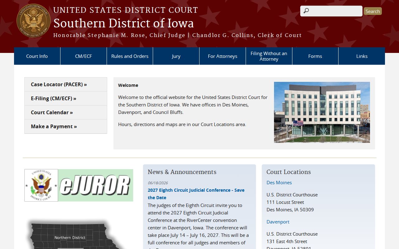 Federal criminal court serving Warren County