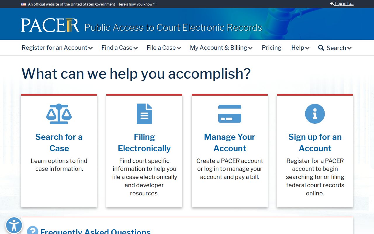 Warren County criminal history federal PACER court record service